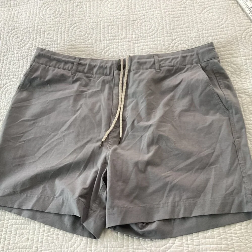 Faherty All Day Shorts Gray Size 36 Grey Casual Drawstring Pockets Performance L